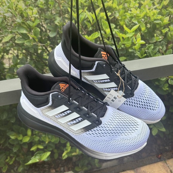 MEN'S Adidas EQ21 Run Athletic Shoe Running Sneaker White Black HQ1844 Size 12